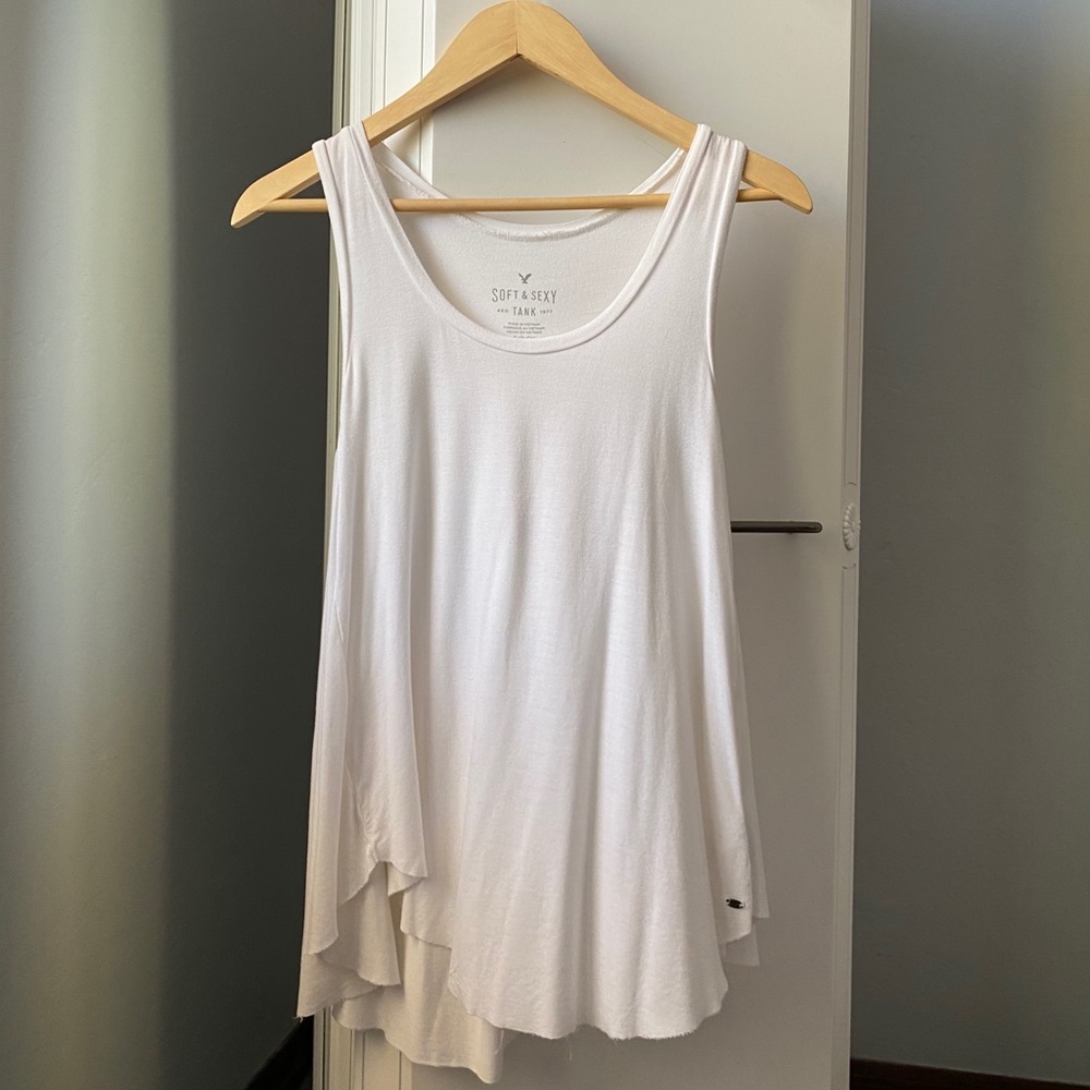 Flowy white tank